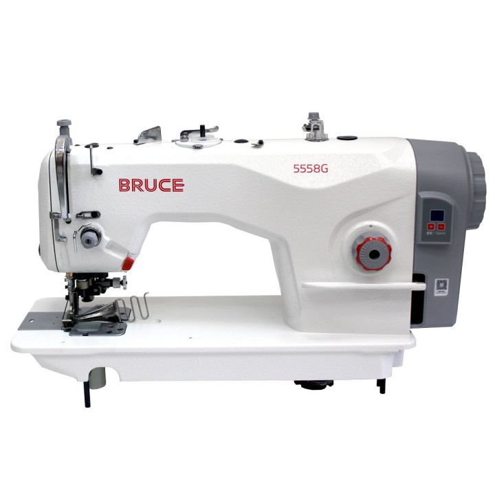 Bruce BRC-5558G-T Sewing machine with fabric edge trimming and backer