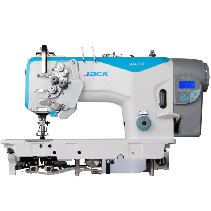 Jack JK-58450J Двухигольная швейная машина с автоматикой, отключением игл и прямым приводом