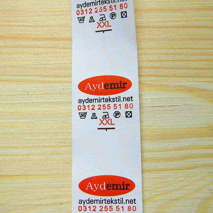 Almazna label-razmernykh "Aydermir" 3 cm high Quality printing on fabric ribbons. Accessories for clothes of any type of complexity. Manufacturer of accessories for garment printing on tapes. Turkish quality is now available in Ukraine. Call ☎ (