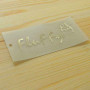 Plastic hanging label "Fluffy"