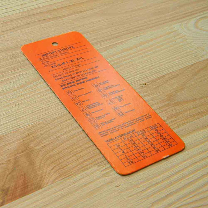 Label cardboard 12h4,5 cm