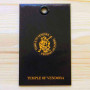 Tags for luxury clothing line "Temple of Vendora" 9,5x6 cm