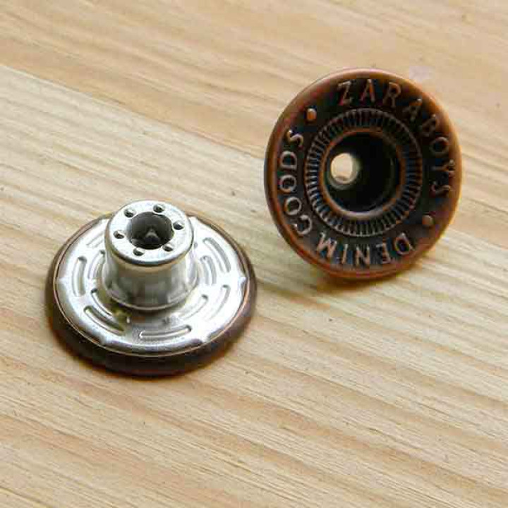 Button metal with hole