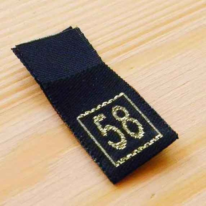 Жаккардовый (тканый) размерник 6,5х1,5 см, нить люрекс